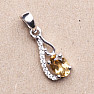 Silver pendant with citrine and zircons Ag 925 020065 CT