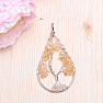 Citrine pendant Tree of life big drop