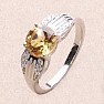 Silver ring with cut citrine and zircons Ag 925 026068 CT