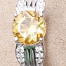 Silver ring with cut citrine and zircons Ag 925 026068 CT