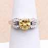 Silver ring with cut citrine and zircons Ag 925 026068 CT