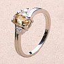 Silver ring with cut citrine and zircons Ag 925 026295 CT