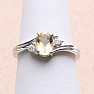 Silver ring with cut citrine and zircons Ag 925 026295 CT