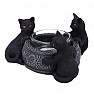 Candlestick Trio of black cats