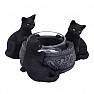 Candlestick Trio of black cats