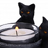 Candlestick Trio of black cats