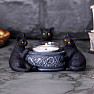 Candlestick Trio of black cats