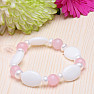 Jadeite, rose quartz and pearls bracelet RB Design 155