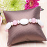 Jadeite, rose quartz and pearls bracelet RB Design 155