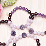 Red garnet, purple amethyst, lilac kunzite with rose bracelet RB Design 151