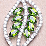 Silver pendant with chromium diode and zircons in the shape of a leaf Ag 925 019981 DIO