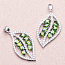 Silver pendant with chromium diode and zircons in the shape of a leaf Ag 925 019981 DIO