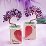 A set of Love trees made of amethyst - a gift of love