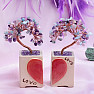 A set of Love trees made of amethyst, aquamarine and rose quartz - a gift of love