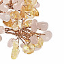 Rose quartz and yellow quartz tree on a chakra base