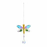 Dragonfly Feng Shui window curtain made of metal with crystal