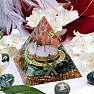 Orgonite pyramid with ruby in zoisite Rune Othila