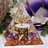 Orgonite pyramid with amethyst Runa Dagaz