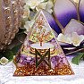 Orgonite pyramid with amethyst Runa Dagaz