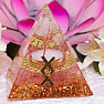 Orgonite pyramid with rose quartz Rune Inguz