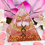 Orgonite pyramid with rose quartz Rune Inguz