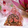 Orgonite Pyramid Tree of Life with Pink Crystal