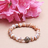 Agate Dzi Tibetan bracelet brown and white