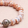 Agate Dzi Tibetan bracelet brown and white