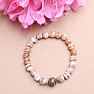 Agate Dzi Tibetan bracelet brown and white