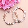 Agate Dzi Tibetan bracelet brown and white