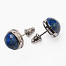 Lapis lazuli earrings brass round