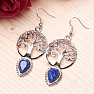 Lapis lazuli cut earrings Tree of life