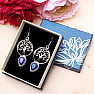 Lapis lazuli cut earrings Tree of life