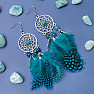 Apatite earrings Dream catcher with feathers