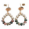 Agate Indian fashion earrings with glass beads