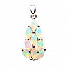 Silver pendant with cut Ethiopian opals Ag 925 014252 ETOP