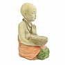 Buddhist monk figurine of a boy with a tea light stand hand-colored