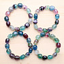 Fluorite multicolor bracelet made of extra large ovals