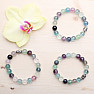 Fluorite multicolor Buddhist beaded bracelet