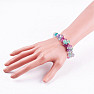 Fluorite multicolor bracelet with extra beads and stone pieces