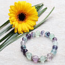 Fluorite multicolor bracelet with glittering applications