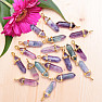 Fluorite crystal double-sided gold color