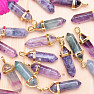 Fluorite crystal double-sided gold color