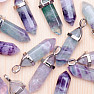 Fluorite crystal double-sided silver color