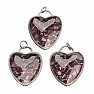 Pendant Glass heart with garnet