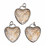 Pendant Glass heart with citrine