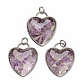 Pendant Glass heart with amethyst