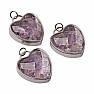 Pendant Glass heart with amethyst