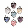 Pendant Glass heart with amethyst