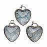 Pendant Glass heart with aquamarine